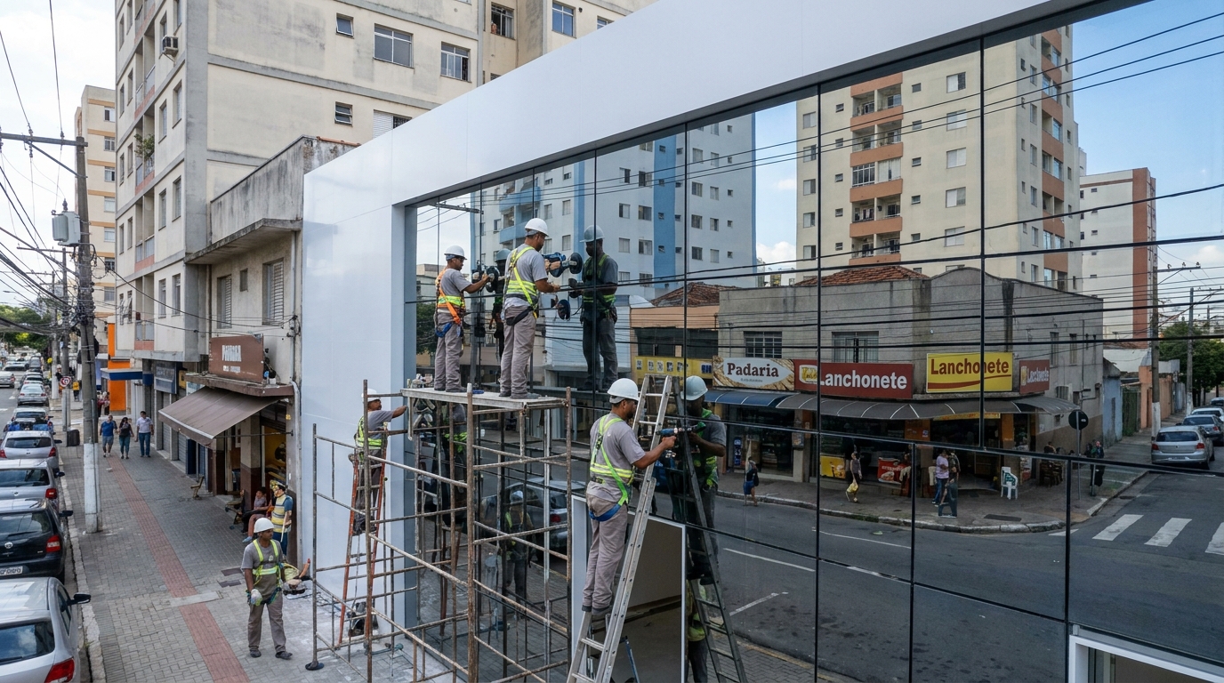 Fachada espelhada em esquina em Juiz de Fora-MG